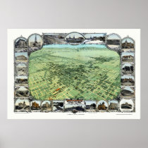 Bakersfield, CA Panoramic Map - 1901 Posters