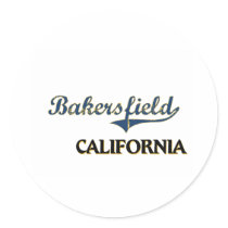 Bakersfield California City Classic Round Stickers