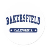 Bakersfield California College Style t shirts Round Stickers