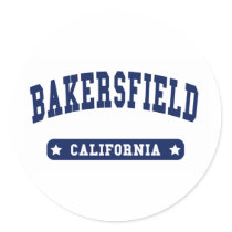 Bakersfield California College Style t shirts Round Stickers