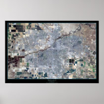 Bakersfield, California satellite poster print map