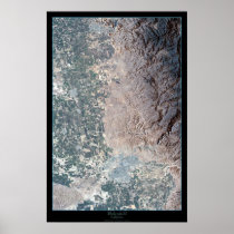 Bakersfield, California satellite poster print map