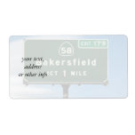 Bakersfield Exit Personalized Shipping Label