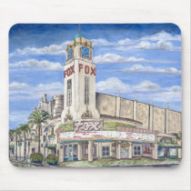 Bakersfield Fox Theater Mousepad by ArtbyCharlotteCOM Bakersfield Fox Theater Mousepad