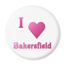 Bakersfield -- Hot Pink Fridge Magnet