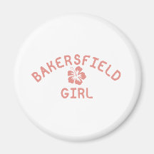 Bakersfield Pink Girl Refrigerator Magnet