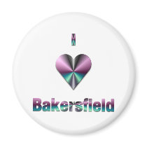 Bakersfield -- Purple & Turquoise Refrigerator Magnet