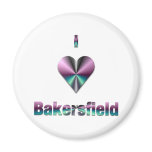 Bakersfield -- Purple &amp; Turquoise Refrigerator Magnet