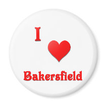 Bakersfield -- Red Refrigerator Magnets