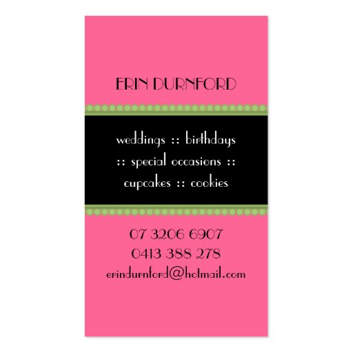 Bakery Boutique Business Cards (back side)