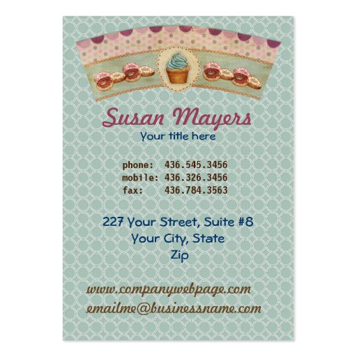 Bakery Boutique Cakes & Patisserie Business Card (back side)