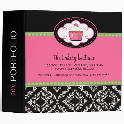 Bakery Boutique Portfolio Binder Zazzle