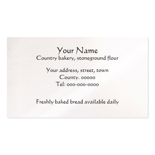 Bakery business card (back side)