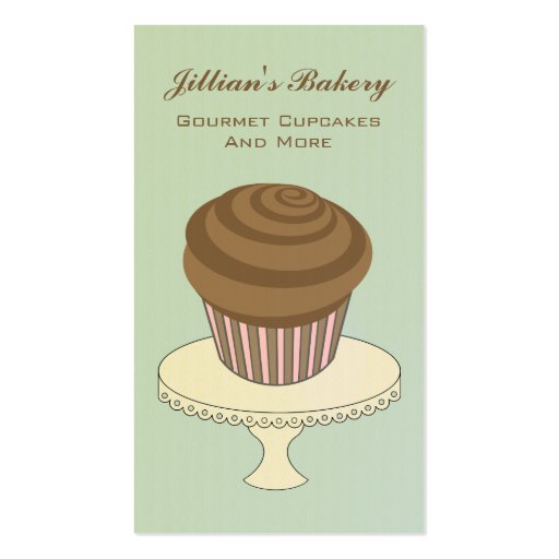 Bakery Business Card - Chocolate Cupcake (front side)
