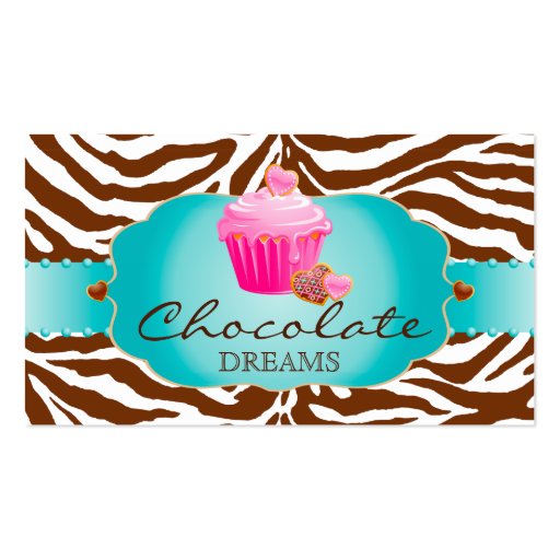 Bakery Business Card Chocolate Cupcake pink (front side)