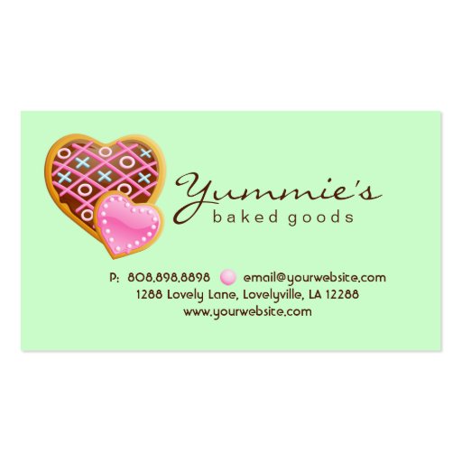 Bakery business card cookies heart chocolate C (back side)