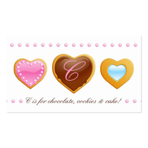 Bakery business card cookies heart chocolate C (front side)