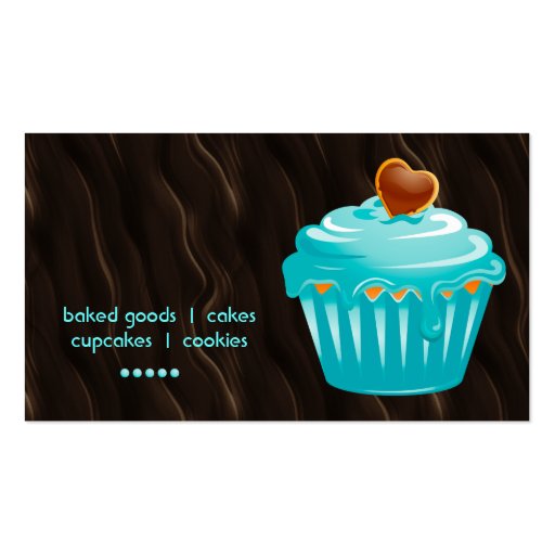 Bakery business card cupcake blue chocolate brown (front side)