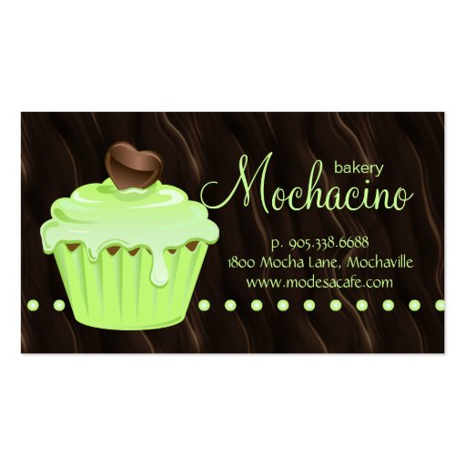 Bakery Business Card cute cupcake mint chocolate