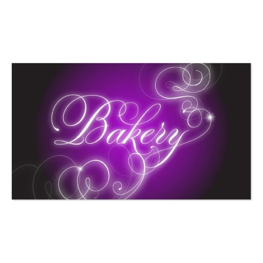 Bakery Business Card Elegant Flourish Glow