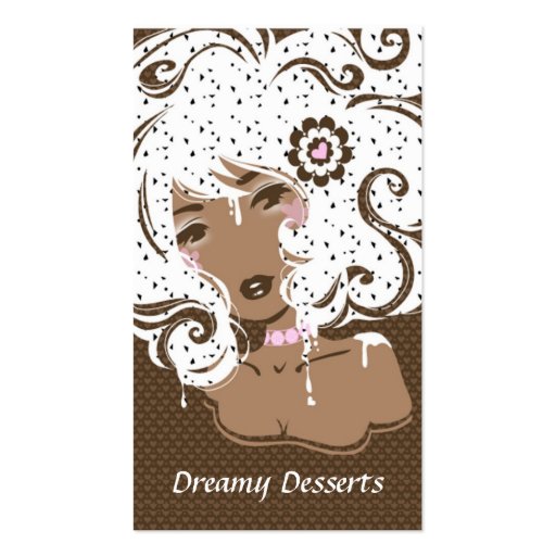 bakery business card fun cute chic sweet brown (front side)