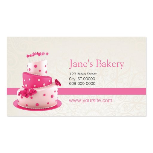 Bakery Business Card Pink (front side)