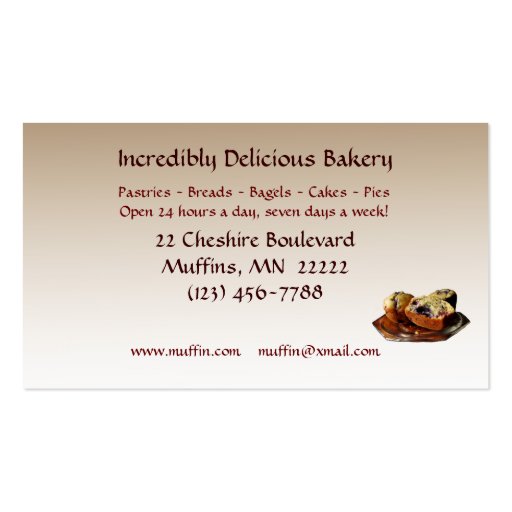 Bakery Business Card Template (back side)