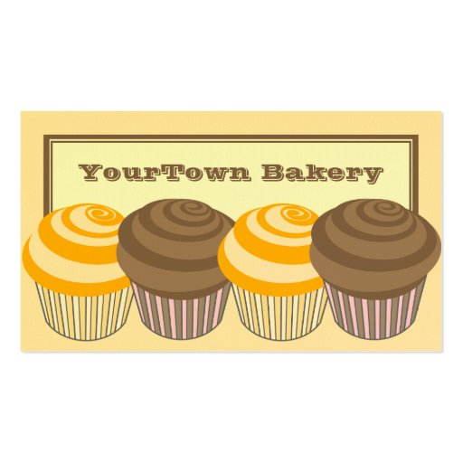 Bakery Business Cards -Orange & Chocolate Cupcakes