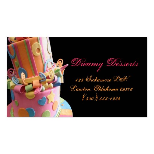 bakery,cake,business card,fun,yummy,colorful,cute (front side)