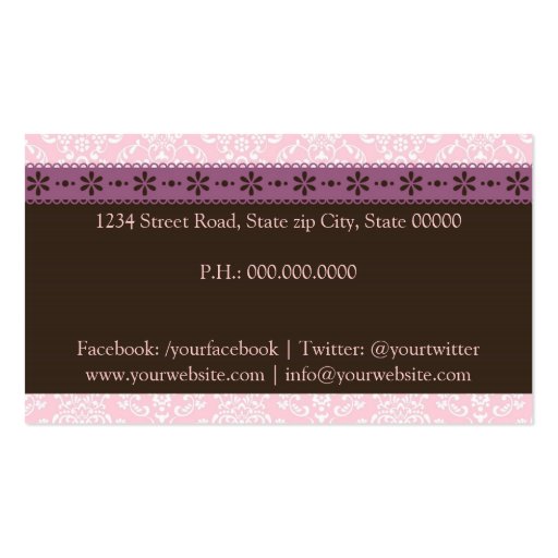 Bakery/Cakes/Sweets Creations Business Card Template (back side)