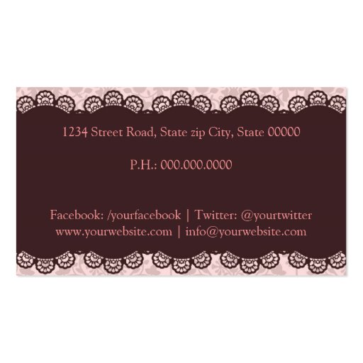 Bakery/Cakes/Sweets Creations Business Card (back side)