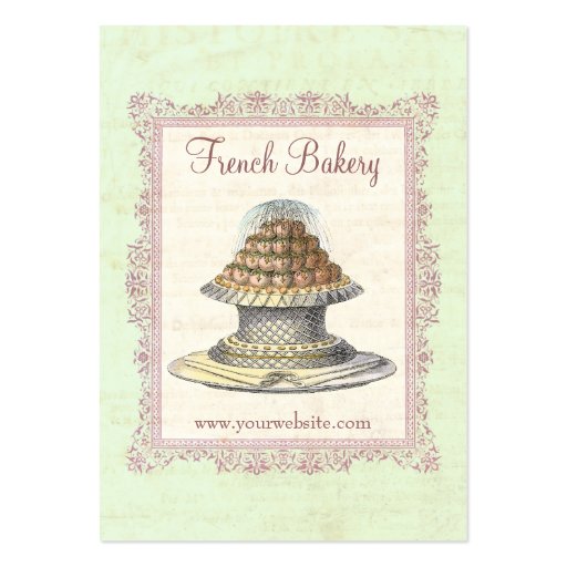 Bakery, Candy Shop, Elegant Vintage Business Cards (front side)