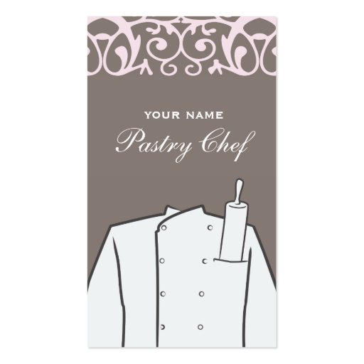 Bakery Chef Pink Backside Business Card (front side)