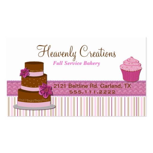 Bakery Cupcake Business Card (front side)