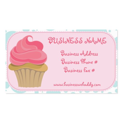 Bakery Cupcake Business Cards (front side)