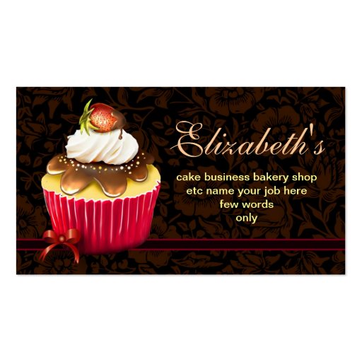 bakery cupcake business cards (front side)
