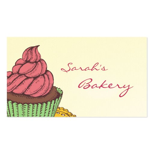 Bakery Cupcake Business Cards (front side)