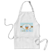 Bakery Cupcake Logo in Soft Blue Business Aprons
