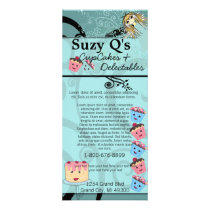Bakery Cupcake Tiffany Blue Swirled Rack Card rack cards