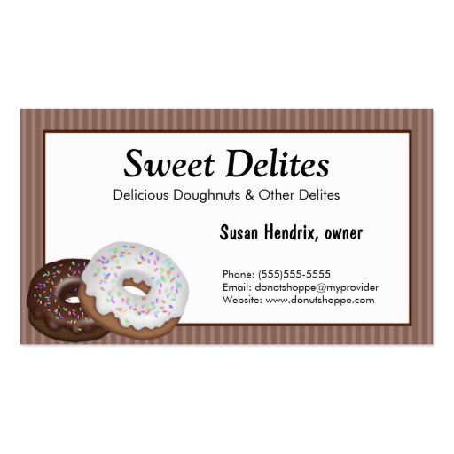 Bakery Dessert Business Cards (front side)