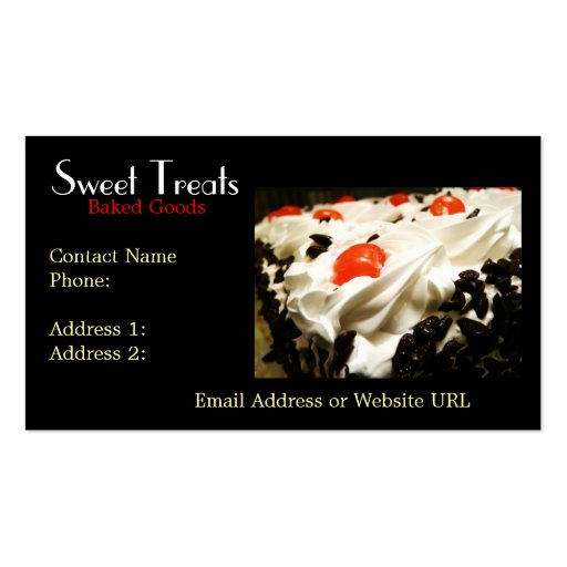 Bakery Dessert Company Business Card (front side)