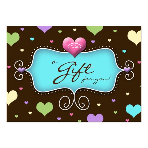 Bakery Gift Card Chocolate Hearts Blue Business Cards