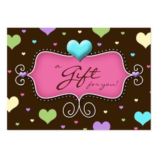Bakery Gift Card Chocolate Hearts Pink Business Card