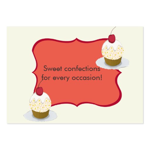 Bakery Homemade Cupcakes & Confections Business Cards (back side)
