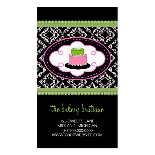 Bakery or Cake Shop Business Cards (front side)