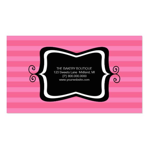 Bakery or Cupcake Shop Business Cards (back side)