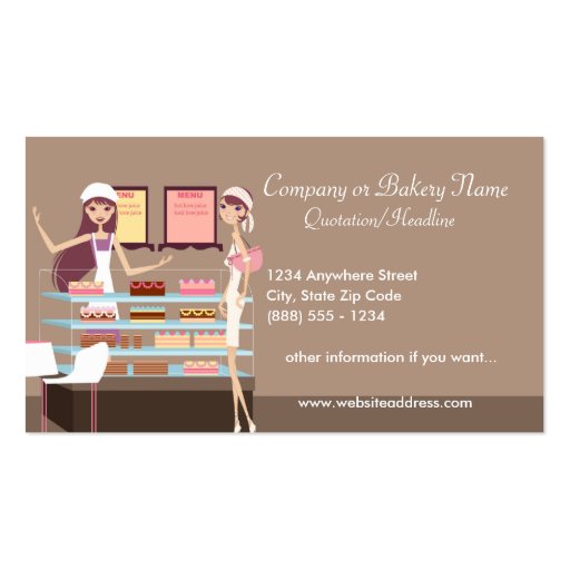Bakery/Pastry Shop 3 Business Card (front side)