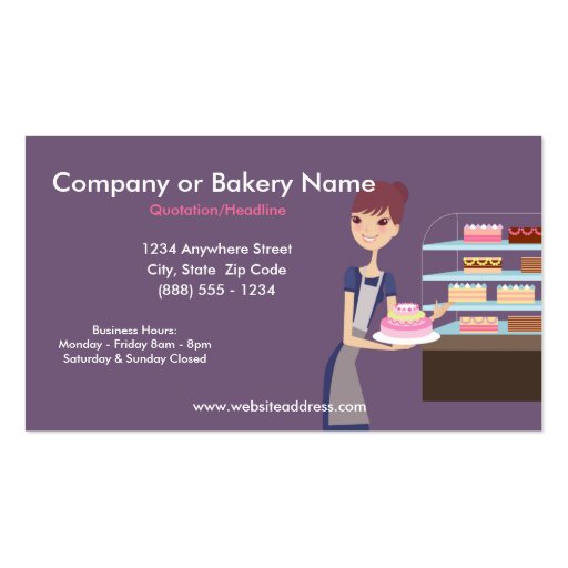 Bakery/Pastry Shop 4 Business Card (front side)