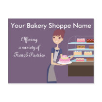 Bakery/Pastry Shop 4 Design Postcards