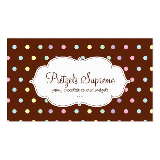 Bakery Polka Dots Chocolate Pink White Business Cards